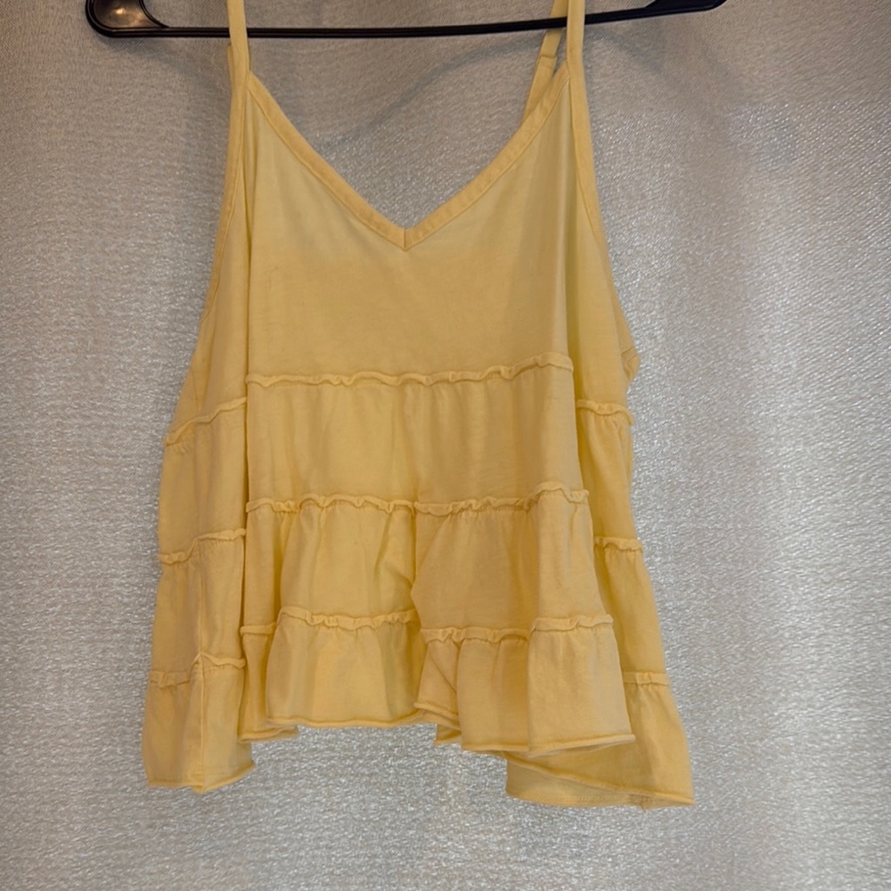 Yellow Ruffled Women's Top